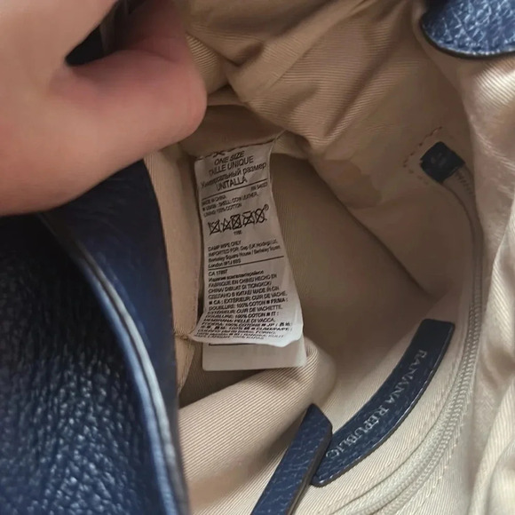 Banana Republic Blue Pebble Leather Backpack EUC - Picture 3 of 8